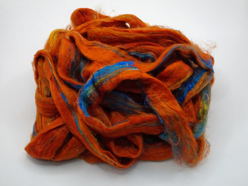 Sari Silk Roving - Bonfire-